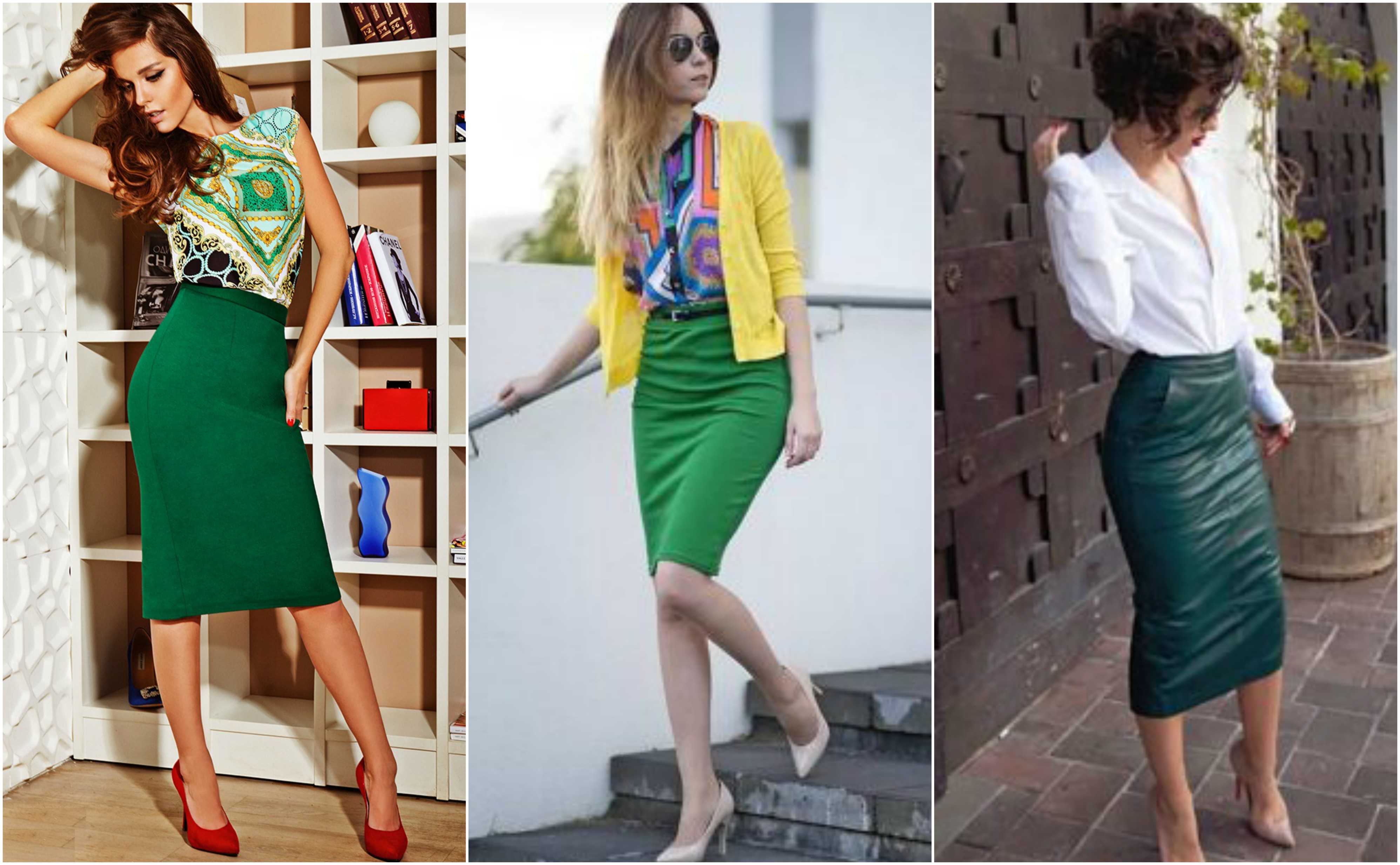 Зеленая юбка и модные тенденции, с чем ее носить (фото)