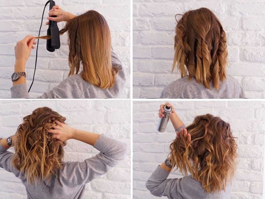 Укладка волос на средние волосы: 3 видео и много фото