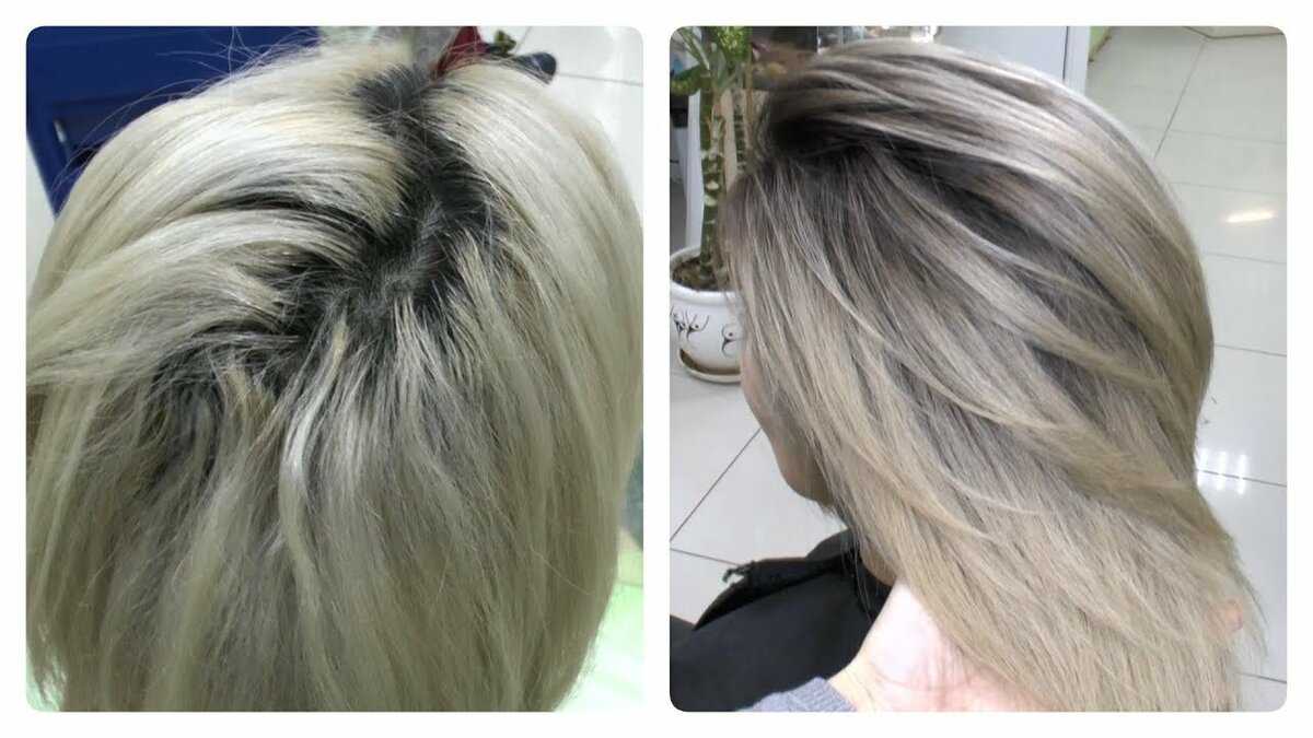 Как покрасить волосы в светлый цвет если корни седые а длина темная