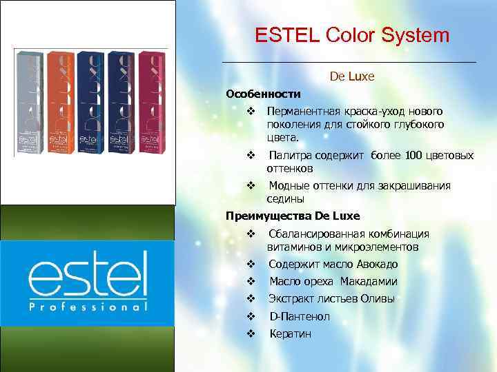 Полуперманентная краска для волос estel: особенности состава, палитра, окрашивание