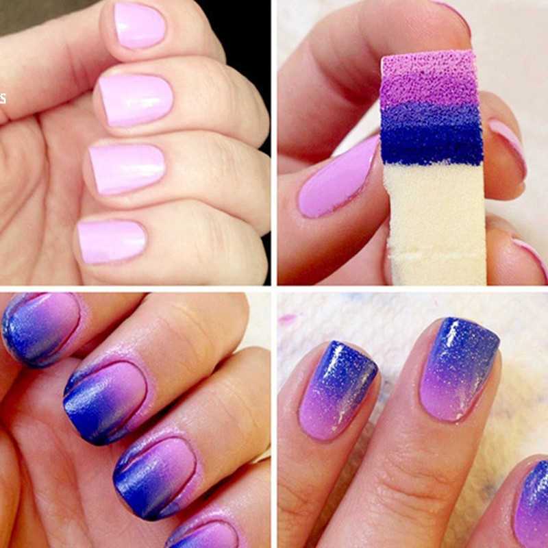 Как сделать градиент на ногтях гель-лаком с видео и фото