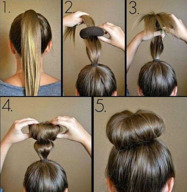 Бублик для волос — как пользоваться: делаем пучок, видео и фото