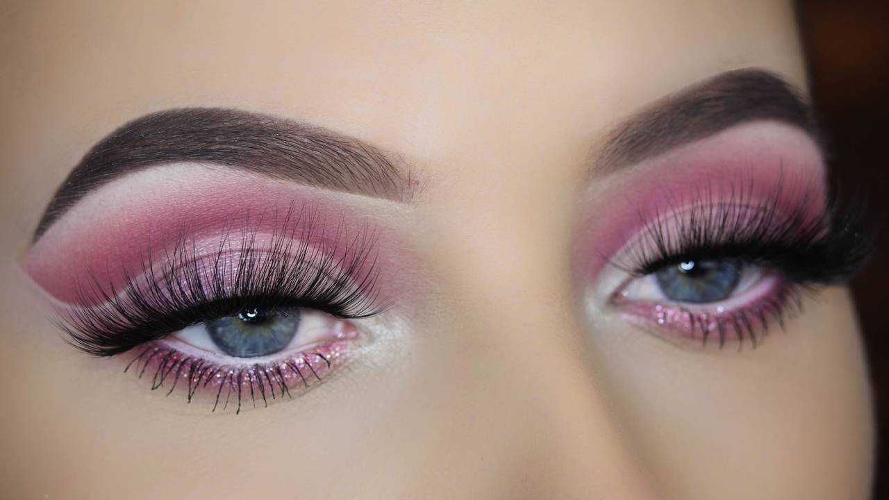 Макияж глаз с розовыми тенями: пошаговое фото