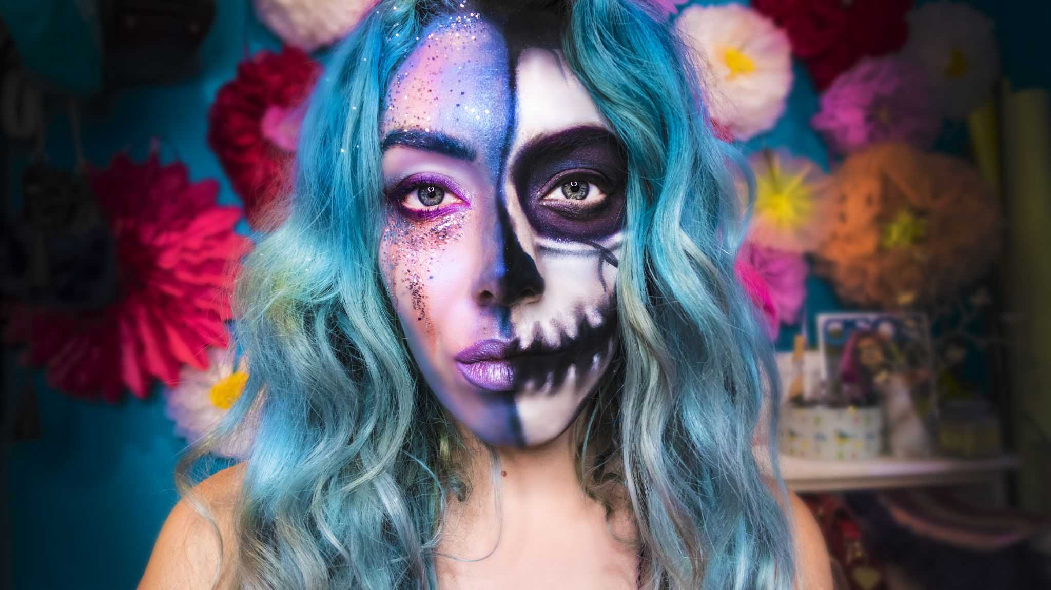 Как сделать красивый или страшный макияж для девушек на хэллоуин. легкий макияж на хэллоуин 2021 года