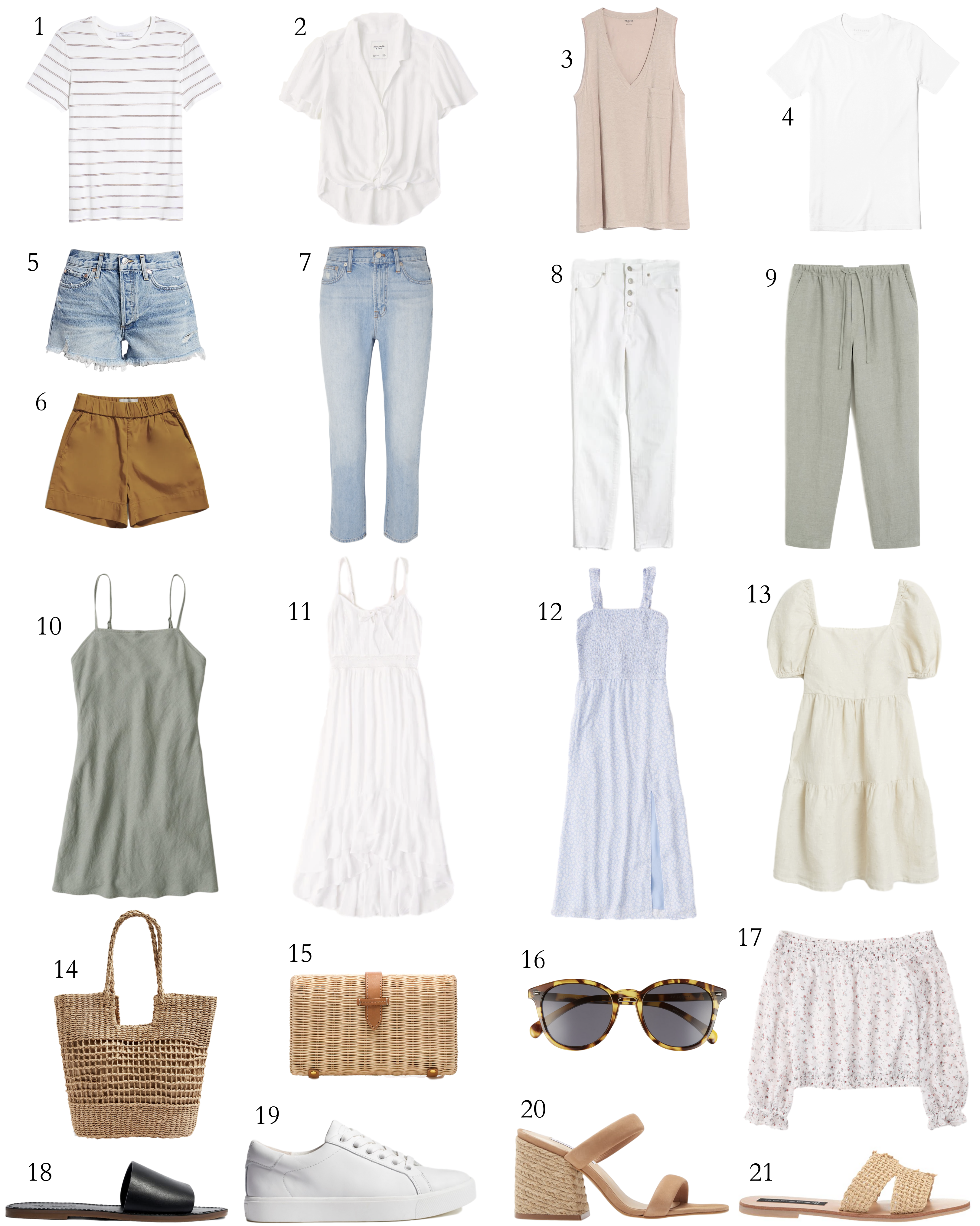 Базовый гардероб на лето для девушки: фото модных сетов и стильные советы