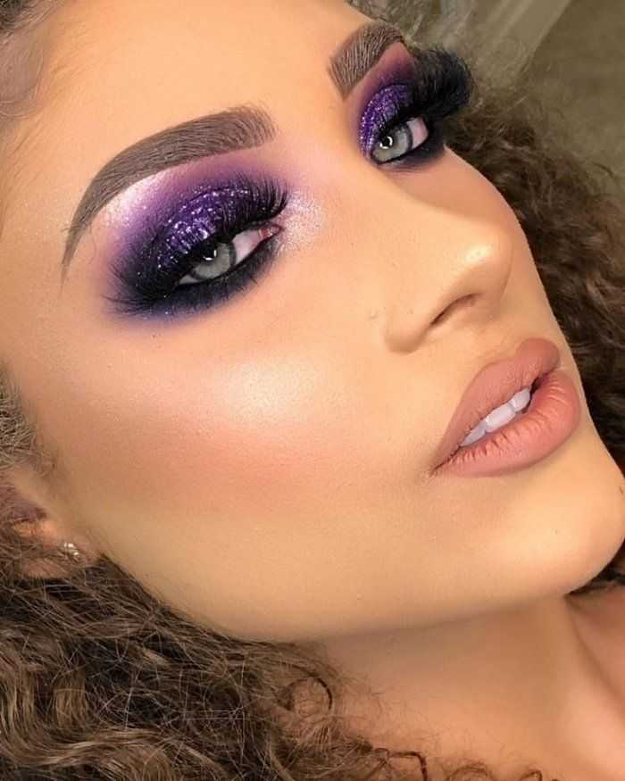 Макияж с фиолетовыми тенями 2019 год